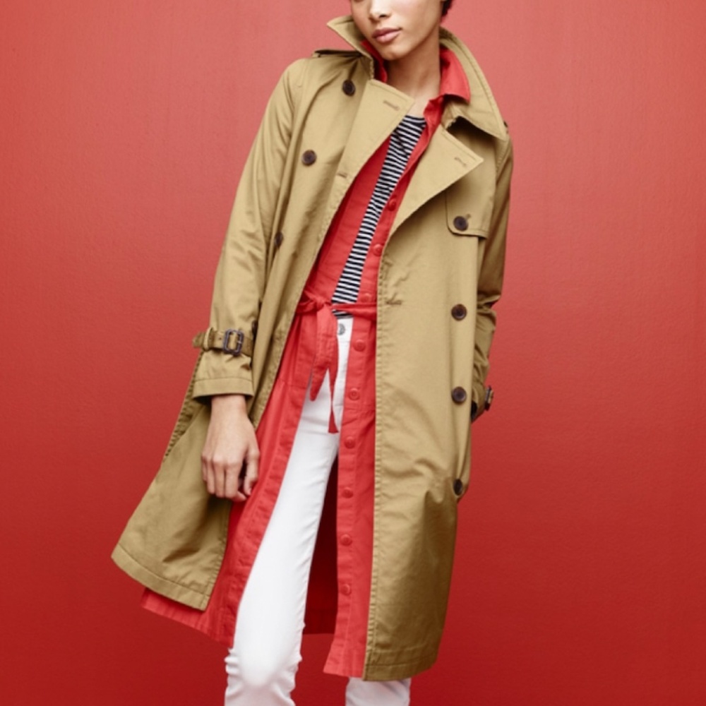 J. Crew Nut Brown City Trench Jacket F5341 Size 8